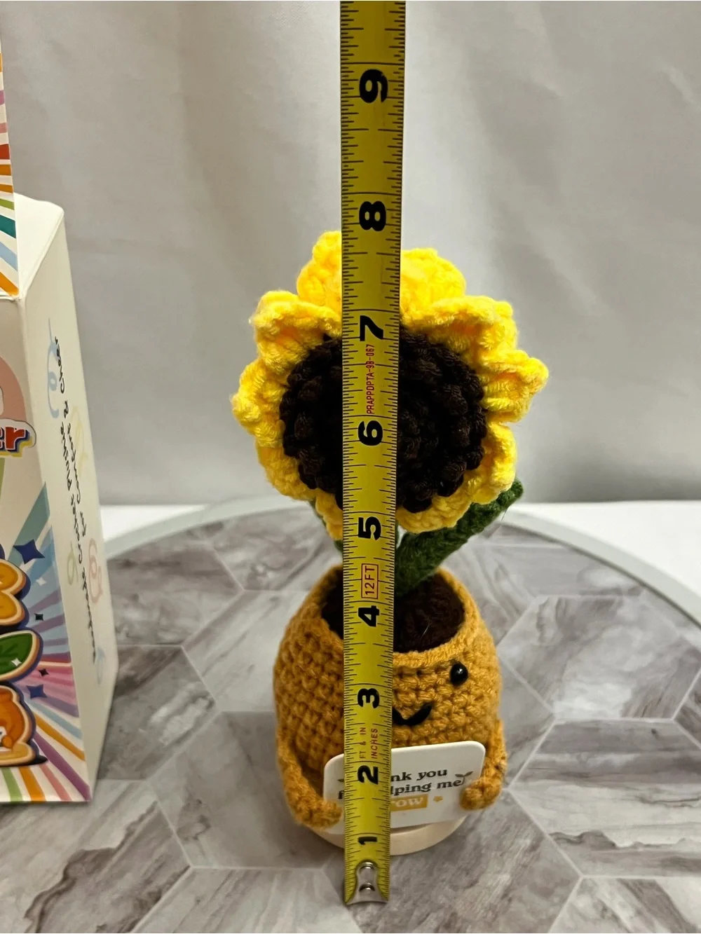 The Gifty Positive Sunflower Crochet “Thank You for Helping Me Grow” Gift